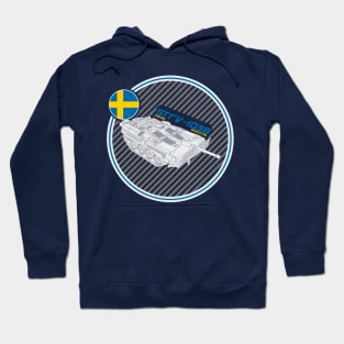 Strv-103B Swedish Main Battle Tank print on dark Hoodie